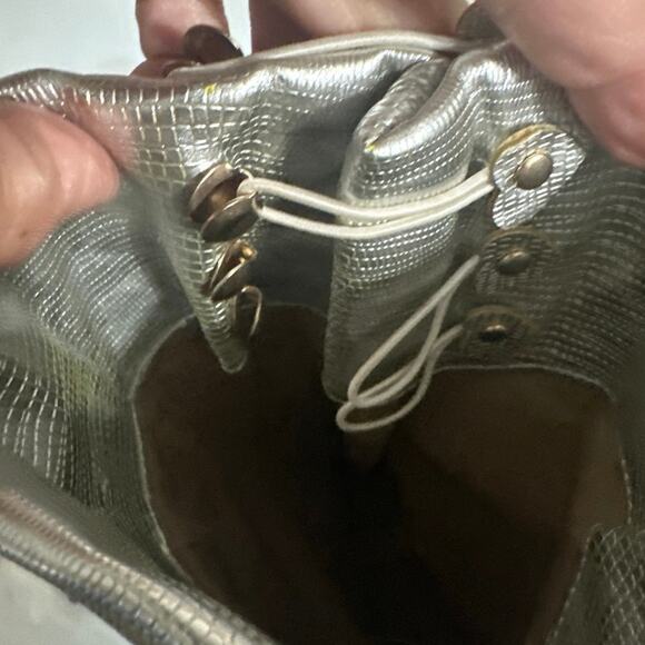 Ami Club wear Silver stiletto knee boots 6.5 with silver see pics for flaws - Picture 9 of 14